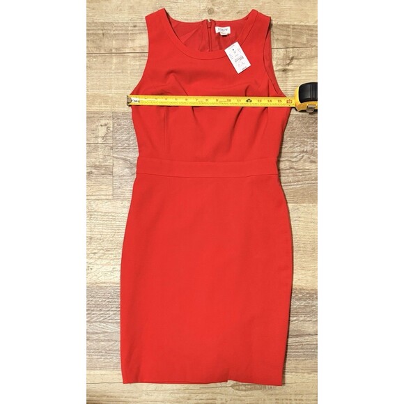 J. Crew Dress Red Sleeveless Lined Sheath Size 4 NWT - Picture 6 of 9